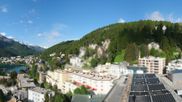 Archived webcam image showing St. Moritz village II - View from Hotel Schweizerhof towards St. Moritz Bad on 7 Jun 2026 at 08:41