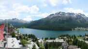 Archived webcam image showing St. Moritz village II - View from Hotel Schweizerhof towards St. Moritz Bad on 7 Jun 2026 at 12:41