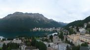 Archived webcam image showing St. Moritz village II - View from Hotel Schweizerhof towards St. Moritz Bad on 5 Sep 2026 at 08:25