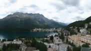 Archived webcam image showing St. Moritz village II - View from Hotel Schweizerhof towards St. Moritz Bad on 5 Sep 2026 at 12:25