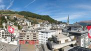 Archived webcam image showing St. Moritz village II - View from Hotel Schweizerhof towards St. Moritz Bad on 29 Sep 2026 at 12:28