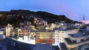 Archived webcam image showing St. Moritz village II - View from Hotel Schweizerhof towards St. Moritz Bad on 28 Oct 2026 at 06:08