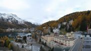 Archived webcam image showing St. Moritz village II - View from Hotel Schweizerhof towards St. Moritz Bad on 28 Oct 2026 at 08:08