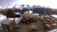 Archived webcam image showing Scuol: mountain station chairlift "Prui" on 26 Feb 2026 at 18:19