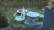 Archived webcam image showing Therme Längenfeld Spa - Aqua Dome on 27 Apr 2026 at 07:30