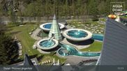Archived webcam image showing Therme Längenfeld Spa - Aqua Dome on 27 Apr 2026 at 11:30