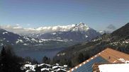 Archived webcam image showing View of Thunsersee, Niesen mountain (2362m) and Kander valley on 18 Mar 2026 at 10:23
