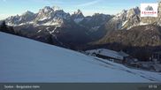 Archived webcam image showing Sextner Dolomites Skiing Mountain Helm on 20 Apr 2026 at 07:06