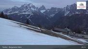 Archived webcam image showing Sextner Dolomites Skiing Mountain Helm on 27 Apr 2026 at 01:23