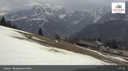 Archived webcam image showing Sextner Dolomites Skiing Mountain Helm on 27 Apr 2026 at 17:23