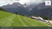 Archived webcam image showing Sextner Dolomites Skiing Mountain Helm on 8 Jun 2026 at 15:10