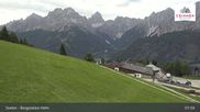 Archived webcam image showing Sextner Dolomites Skiing Mountain Helm on 11 Aug 2026 at 08:57