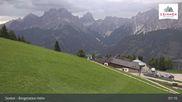 Archived webcam image showing Sextner Dolomites Skiing Mountain Helm on 18 Aug 2026 at 07:41