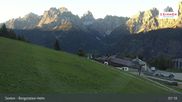 Archived webcam image showing Sextner Dolomites Skiing Mountain Helm on 15 Sep 2026 at 07:47