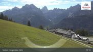 Archived webcam image showing Sextner Dolomites Skiing Mountain Helm on 6 Oct 2026 at 13:43