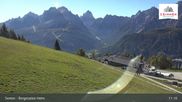 Archived webcam image showing Sextner Dolomites Skiing Mountain Helm on 13 Oct 2026 at 11:20