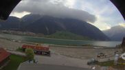 Archived webcam image showing Schoeneben: Base station at lake Reschensee on 5 May 2026 at 07:20