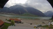 Archived webcam image showing Schoeneben: Base station at lake Reschensee on 5 May 2026 at 08:20