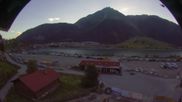 Archived webcam image showing Schoeneben: Base station at lake Reschensee on 18 Jun 2026 at 06:03