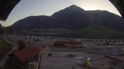 Archived webcam image showing Schoeneben: Base station at lake Reschensee on 5 Aug 2026 at 07:02