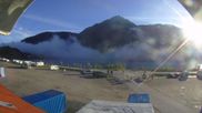 Archived webcam image showing Schoeneben: Base station at lake Reschensee on 19 Sep 2026 at 08:42
