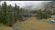 Archived webcam image showing Silver Queen Slope and chair lift on 9 Oct 2026 at 22:02
