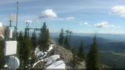 Archived webcam image showing North Ridge - Bridger Bowl on 23 May 2026 at 18:35