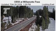 Archiviertes Webcam Bild: Willamette Pass: Blick auf die Strasse am 26 Feb 2026 um 22:55 Uhr