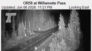 Archived webcam image showing Road Condition Cam at Willamette Pass on 7 Jun 2026 at 08:53