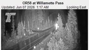 Archived webcam image showing Road Condition Cam at Willamette Pass on 7 Jun 2026 at 10:53