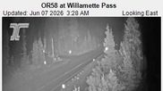Archived webcam image showing Road Condition Cam at Willamette Pass on 7 Jun 2026 at 12:53