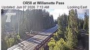Archived webcam image showing Road Condition Cam at Willamette Pass on 7 Jun 2026 at 16:53
