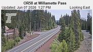 Archived webcam image showing Road Condition Cam at Willamette Pass on 7 Jun 2026 at 22:53