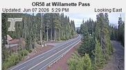 Archived webcam image showing Road Condition Cam at Willamette Pass on 8 Jun 2026 at 02:53