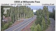 Archived webcam image showing Road Condition Cam at Willamette Pass on 8 Jun 2026 at 04:53