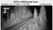 Archived webcam image showing Road Condition Cam at Willamette Pass on 12 Jul 2026 at 08:50