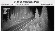 Archived webcam image showing Road Condition Cam at Willamette Pass on 12 Jul 2026 at 10:50