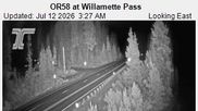 Archived webcam image showing Road Condition Cam at Willamette Pass on 12 Jul 2026 at 12:50