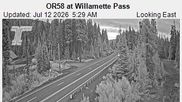 Archived webcam image showing Road Condition Cam at Willamette Pass on 12 Jul 2026 at 14:50