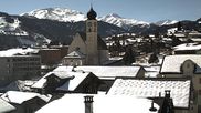 Archived webcam image showing church of Disentis on 26 Feb 2026 at 12:36