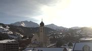 Archived webcam image showing church of Disentis on 26 Feb 2026 at 16:36