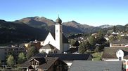 Archived webcam image showing church of Disentis on 15 Sep 2026 at 08:48