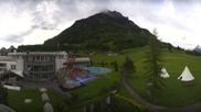 Archived webcam image showing Swiss Holiday Park Stoos on 6 May 2026 at 08:37