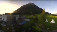Archived webcam image showing Swiss Holiday Park Stoos on 18 Jun 2026 at 07:09