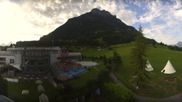 Archived webcam image showing Swiss Holiday Park Stoos on 3 Aug 2026 at 08:20