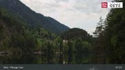 Archived webcam image showing Oetztal: View Lake Piburg on 28 Apr 2026 at 07:36