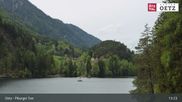 Archived webcam image showing Oetztal: View Lake Piburg on 28 Apr 2026 at 13:36
