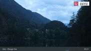 Archived webcam image showing Oetztal: View Lake Piburg on 23 Jul 2026 at 05:55