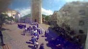 Archived webcam image showing Castelrotto/Kastelruth village square on 3 Aug 2026 at 14:04