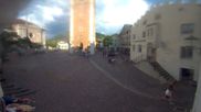 Archived webcam image showing Castelrotto/Kastelruth village square on 3 Aug 2026 at 18:04